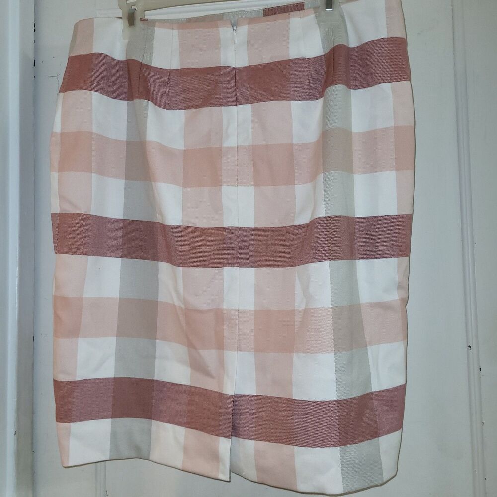 Pink and white checkered skirt 12 Ann Taylor Factory